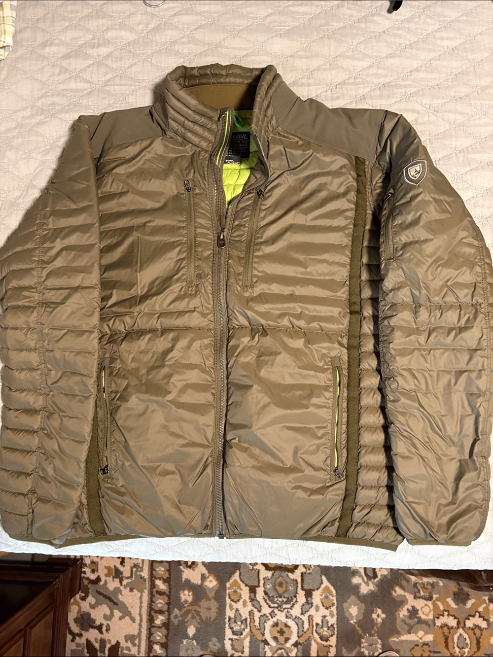 KUHL Spyfire Mens XL Full Zip Puffer Jacket Down Quilted Outdoor Hiking